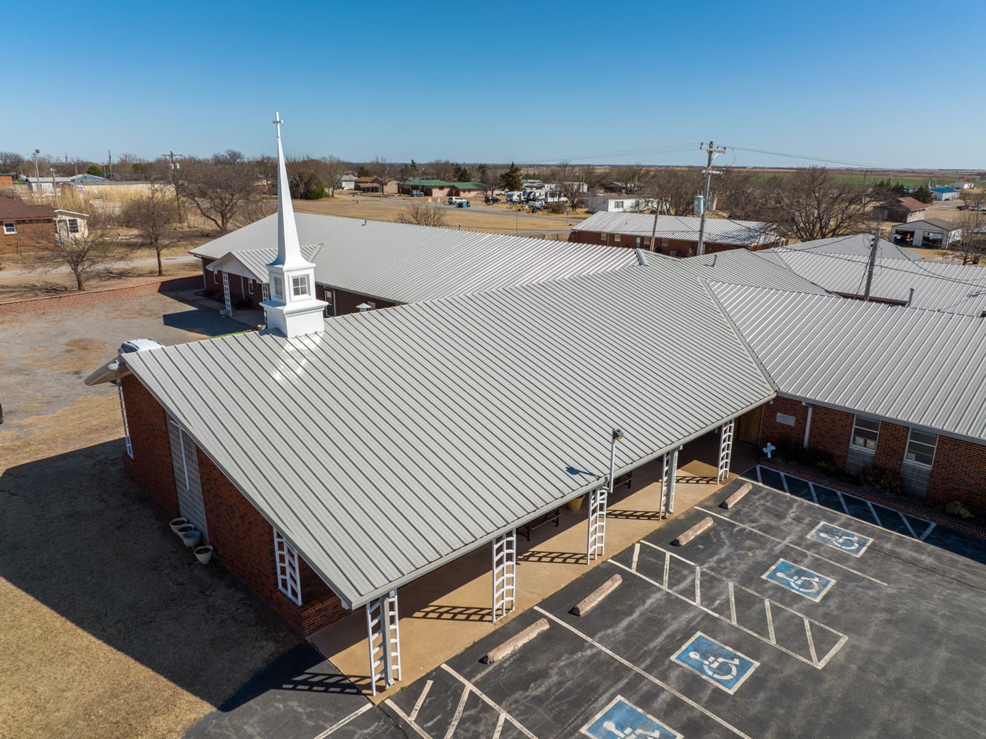 Metal roof and steeple replacement for church