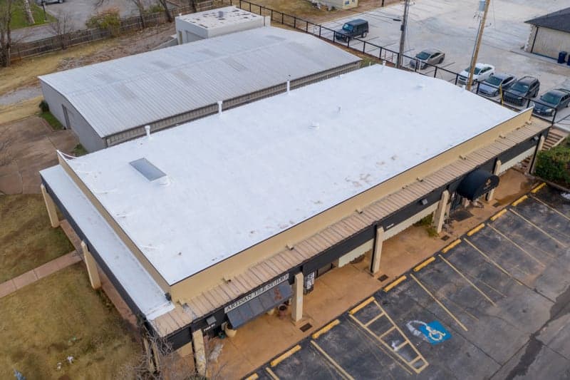 Commercial foam roof replacement in Oklahoma