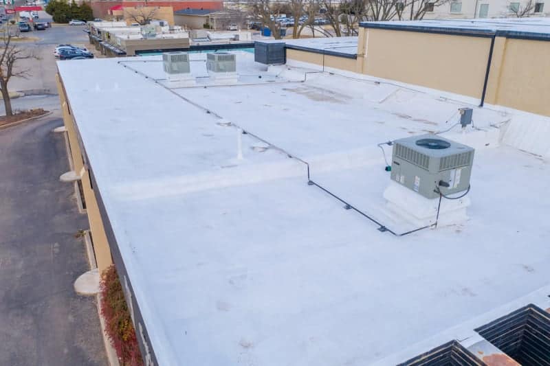 Commercial foam roof replacement in Oklahoma