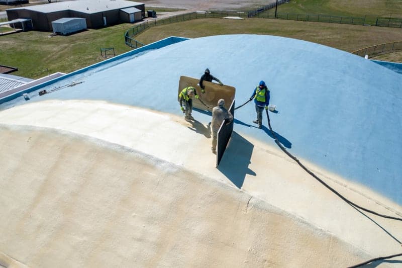 Foam dome roof renovation in Oklahoma
