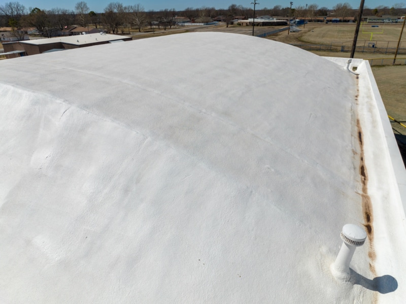 Close-up of Spray Foam roof