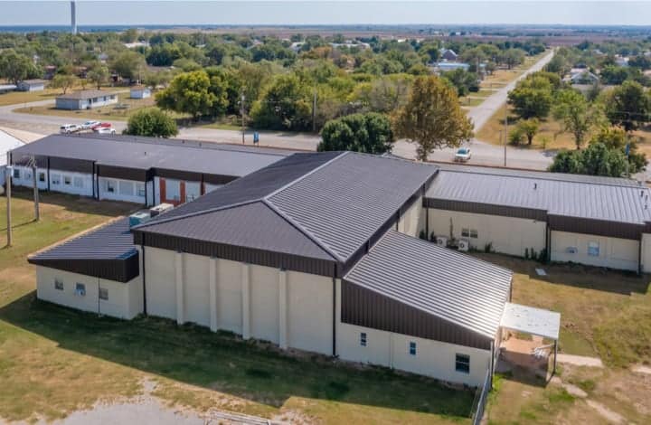 Commercial metal roof installation in Oklahoma