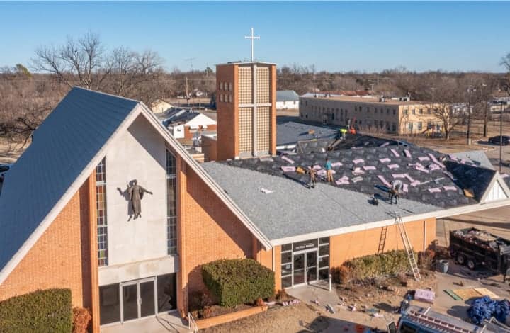 Church roof repair and restoration in Oklahoma