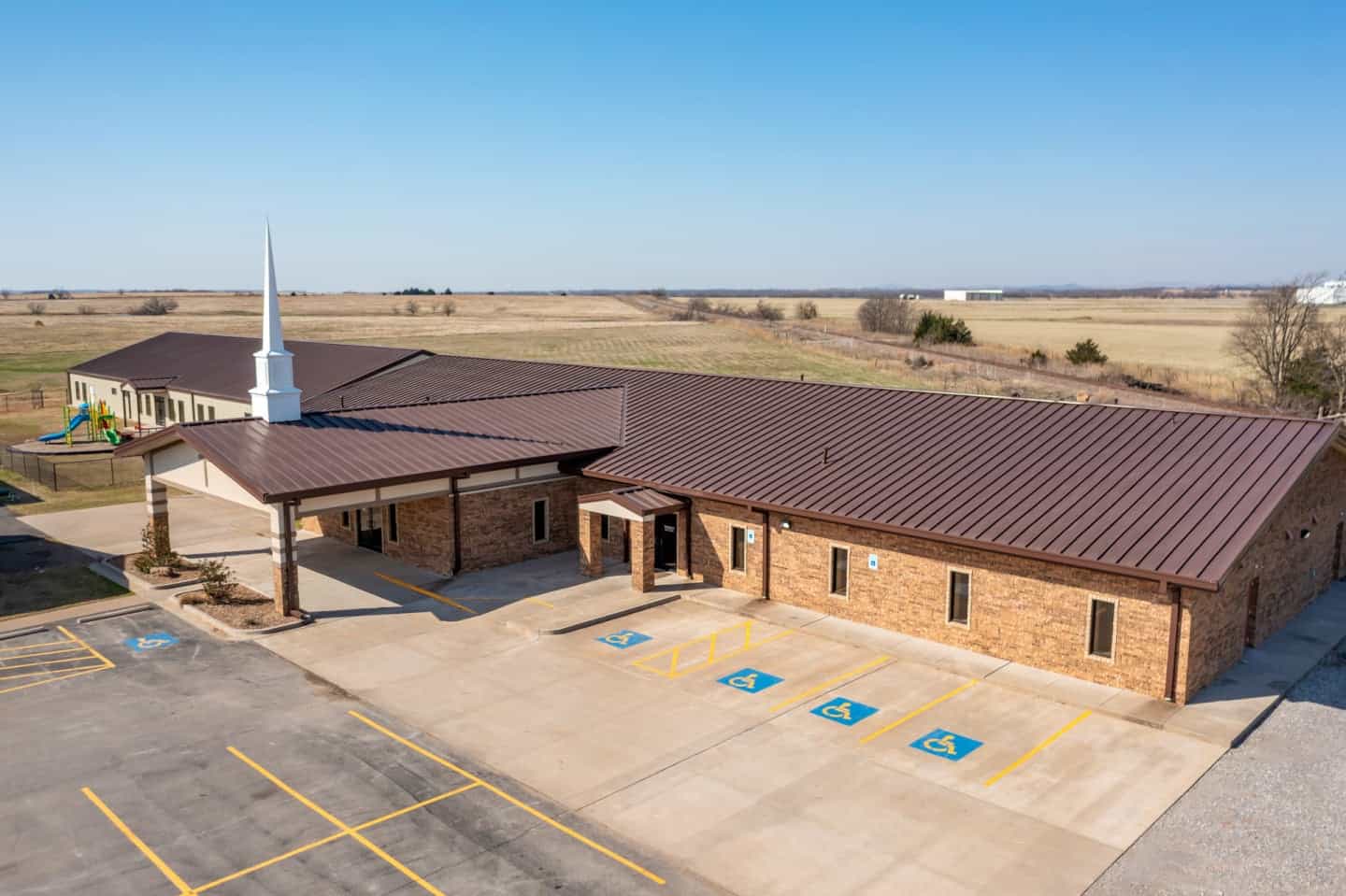 Crossroads Baptist Church roof restoration in Oklahoma