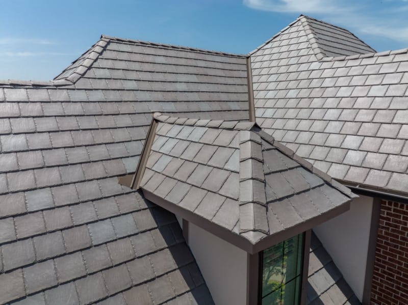 Residential slate shingle roof