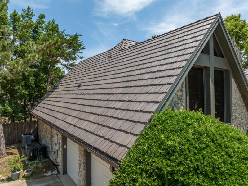 Residential wood shake shingle roof