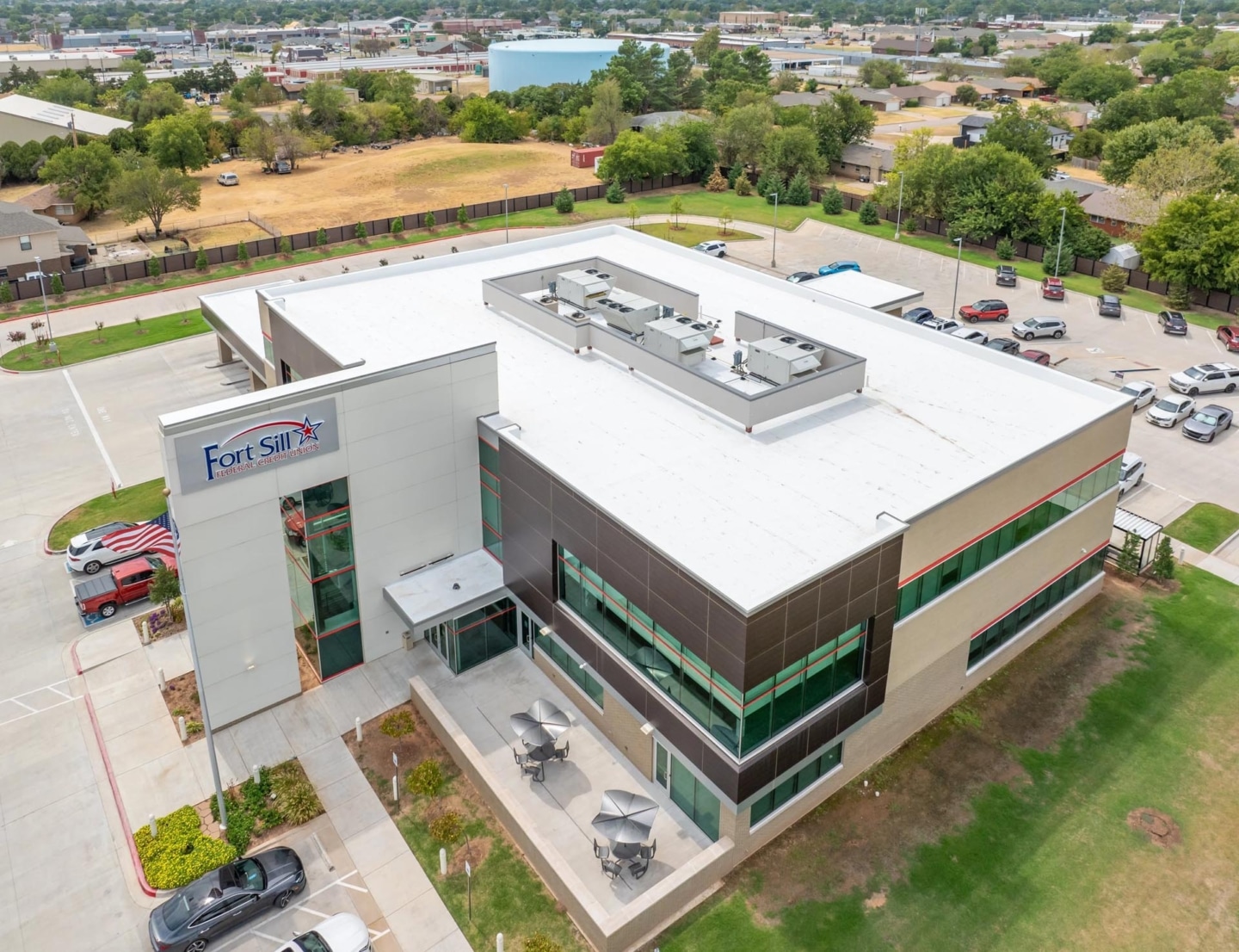 Flat Roof Replacement - Fort Sill Credit Union Headquarters