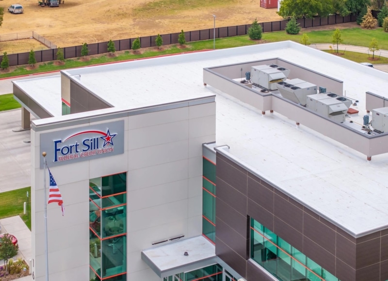 Flat Roof Replacement - Fort Sill Credit Union Headquarters