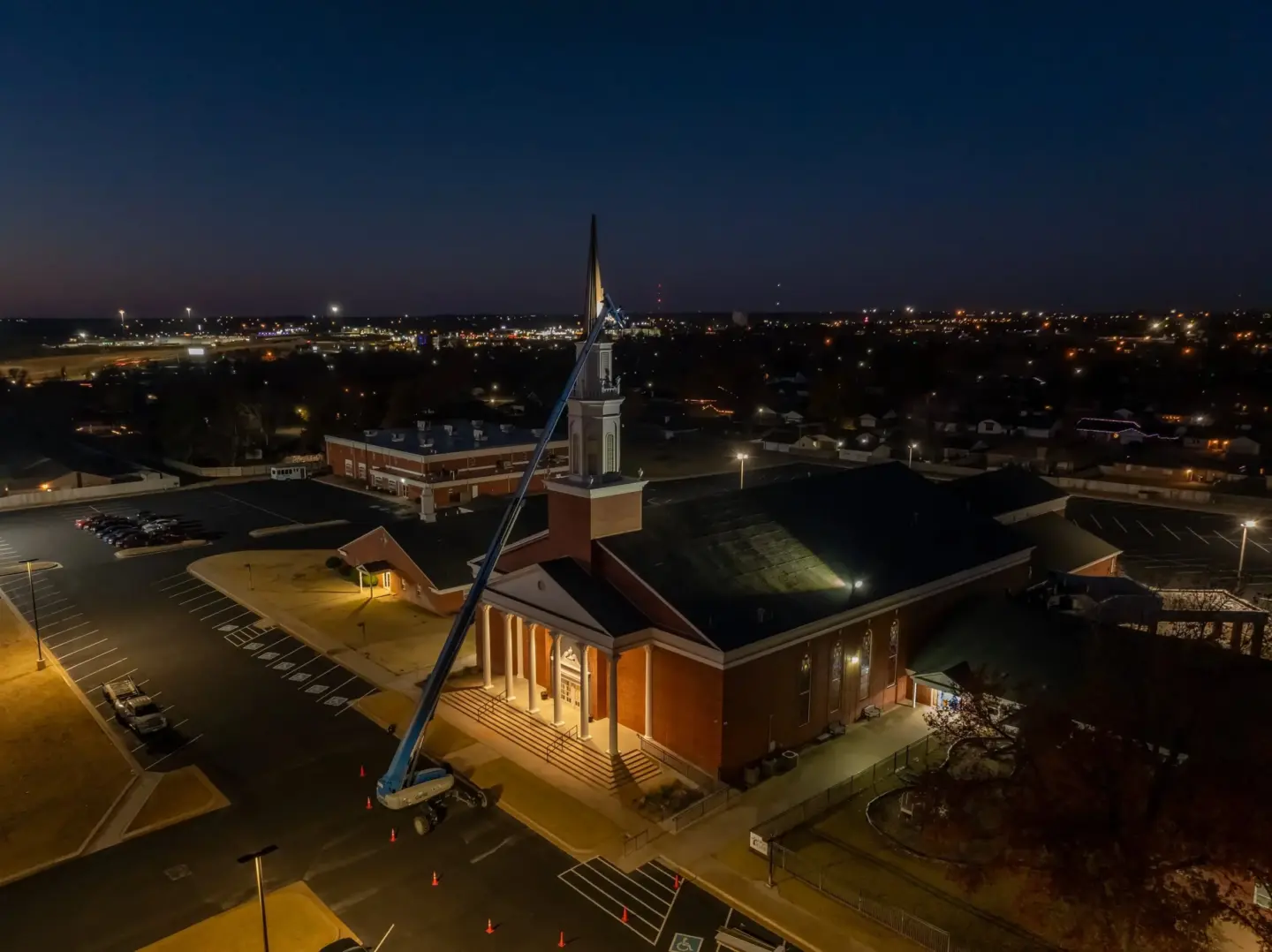 Weatherford FBC steeple sunrise 2b drone edited DJI 65705 0004 Large
