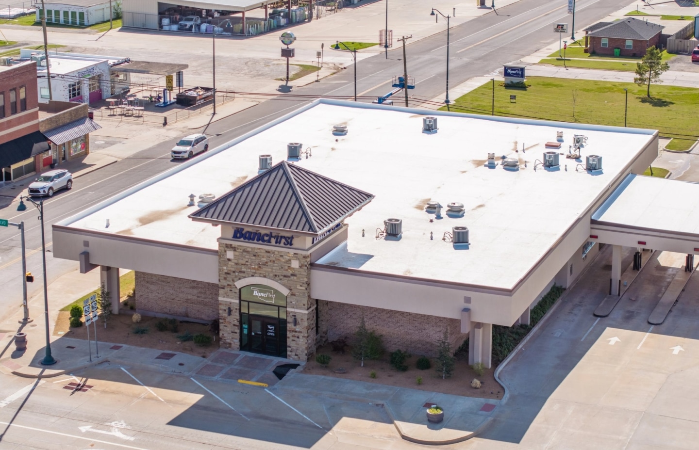 Prague BancFirst completed roofing project
