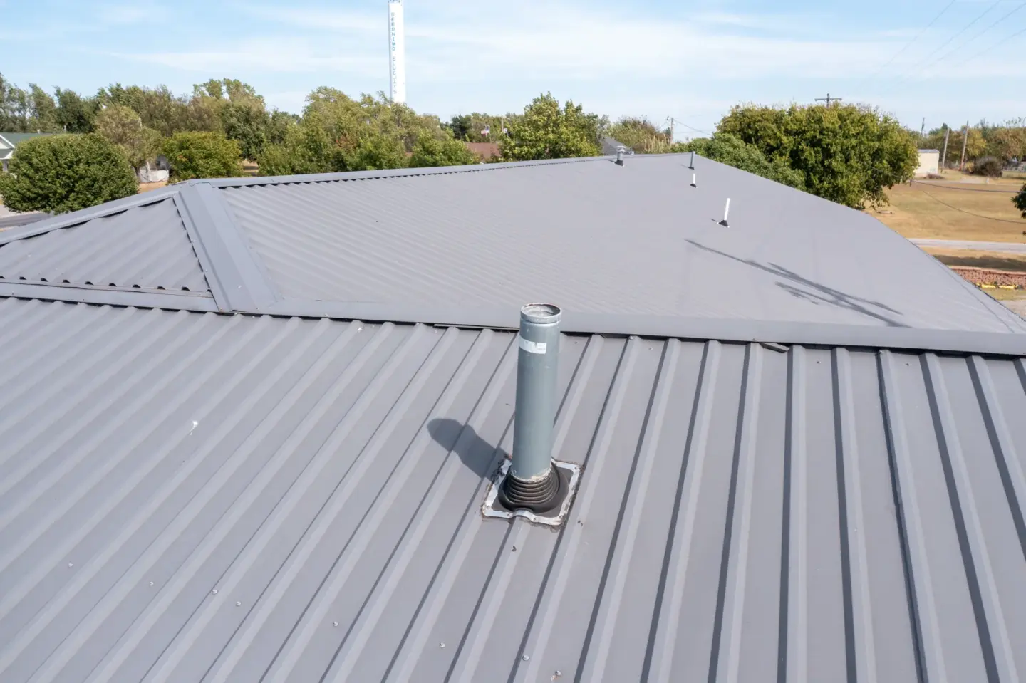 Vents on a metal roof