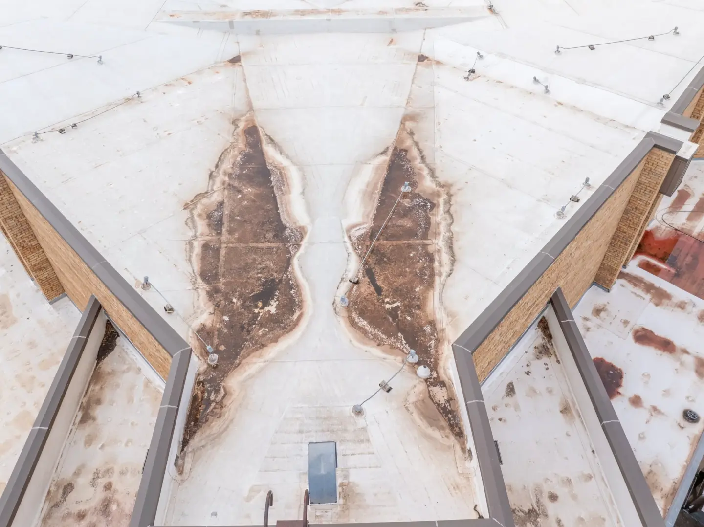 Water damage to a TPO roof
