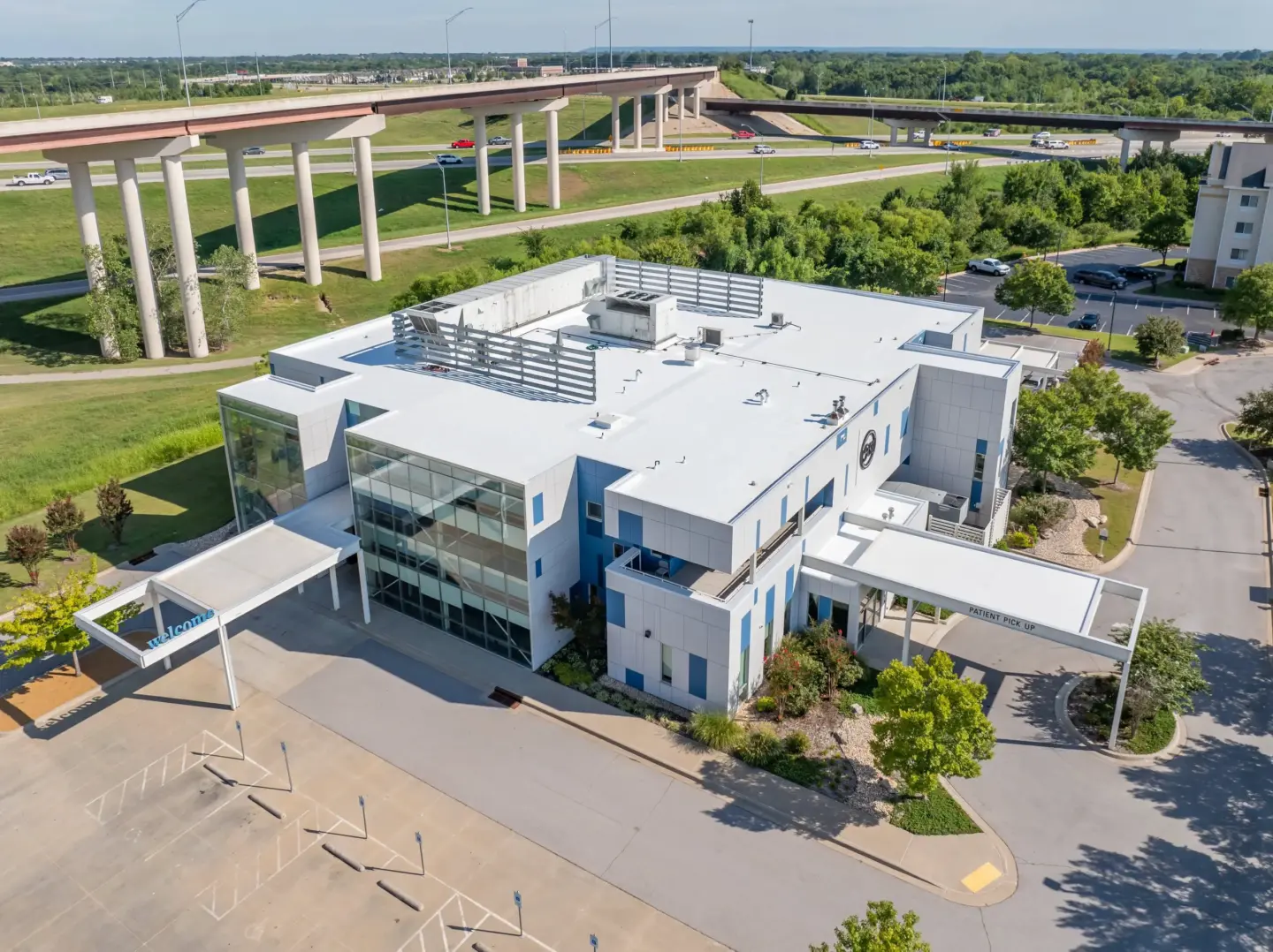 Completed TPO roofing project on a commercial building