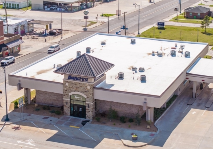Prague BancFirst completed roofing project
